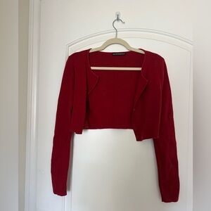 Brandy Melville Red Cropped Cardigan
